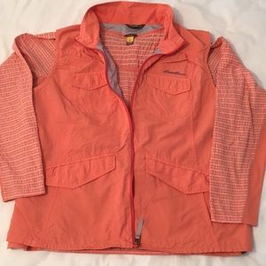 Eddie Bauer long sleeve tee and Travex vest